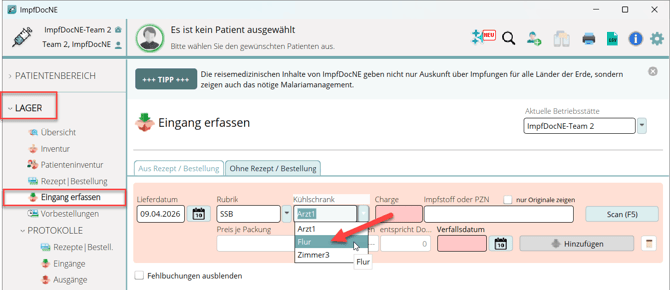 impfstoff-in-kühlschrank einbuchen